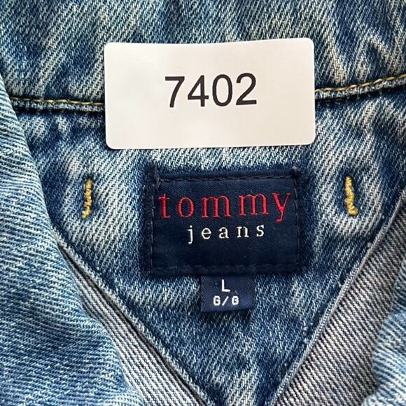Tommy Jeans Denim Jacket Women's Size Large 100% Cotton GInny Jacket VIntage - Picture 8 of 12